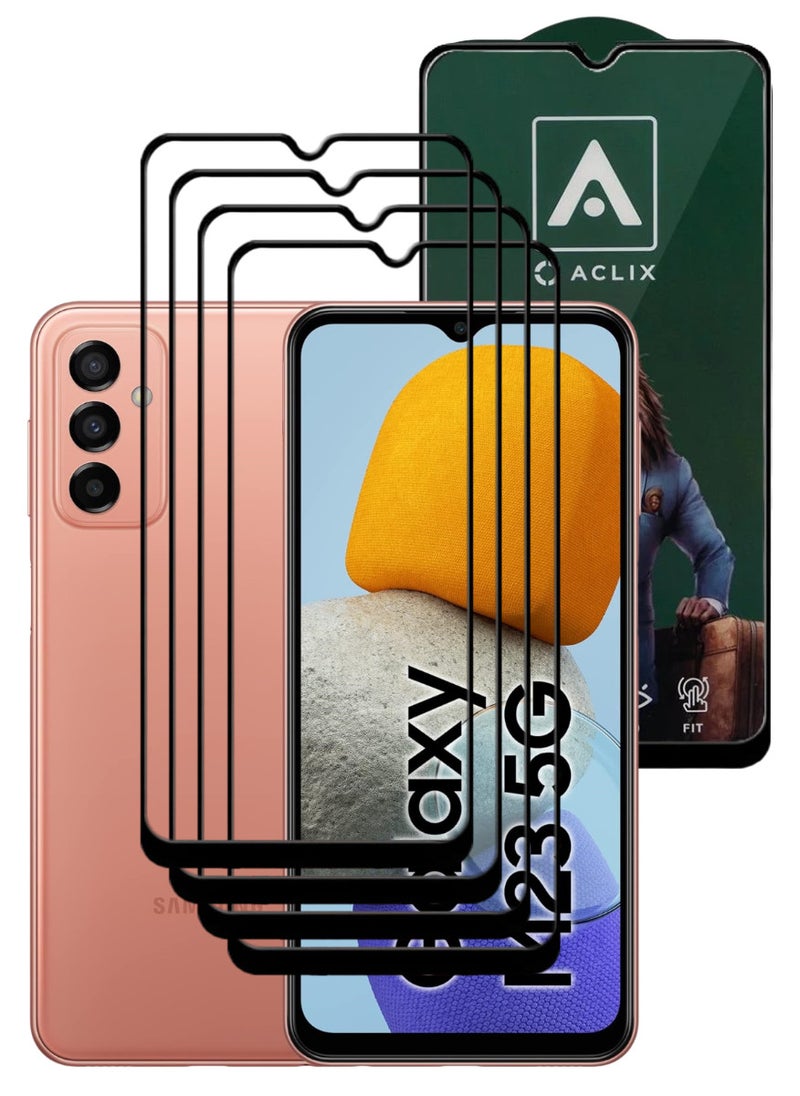 ACLIX 4 Pieces Antistatic ESD Dustproof Premium Quality High Definition Tempered Glass Screen Protector Designed For Samsung Galaxy M23 - Image 1