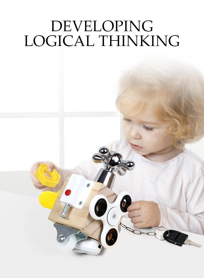 Busy Cubes Montessori Unlocking Toys Children's Puzzle Enlightenment Early Education Toys Sensory Education Learning Toys Activity Board Helps Develop Children Sensory and Fine Motor Skills is the B - Image 2