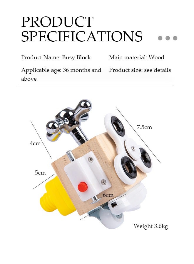 Busy Cubes Montessori Unlocking Toys Children's Puzzle Enlightenment Early Education Toys Sensory Education Learning Toys Activity Board Helps Develop Children Sensory and Fine Motor Skills is the B - Image 4
