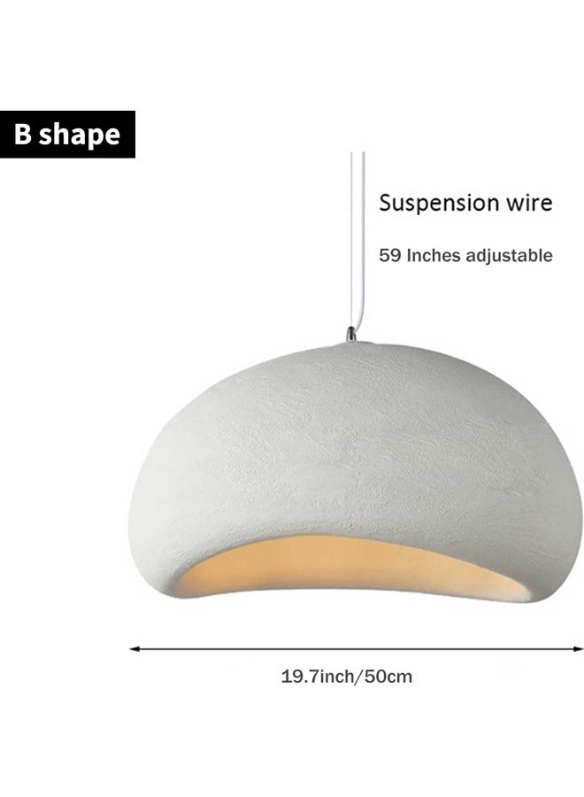 L&E 50cm Modern Pendant Light for Dining Room Kitchen Island Hallway Restaurant Hanging Lamp E26 Base Japanese Wabi-Sabi Style Bird Nest Shape Lighting Fixture (Dia 19.7 inch) - Image 2