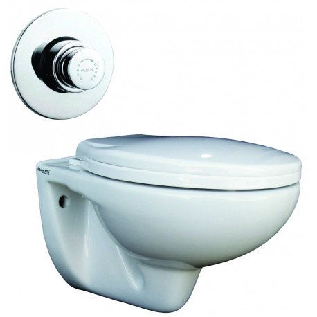 Belmonte Wall Hung Water Closet Mini with Flush Valve Soft Close Seat Cover Ivory - Image 1