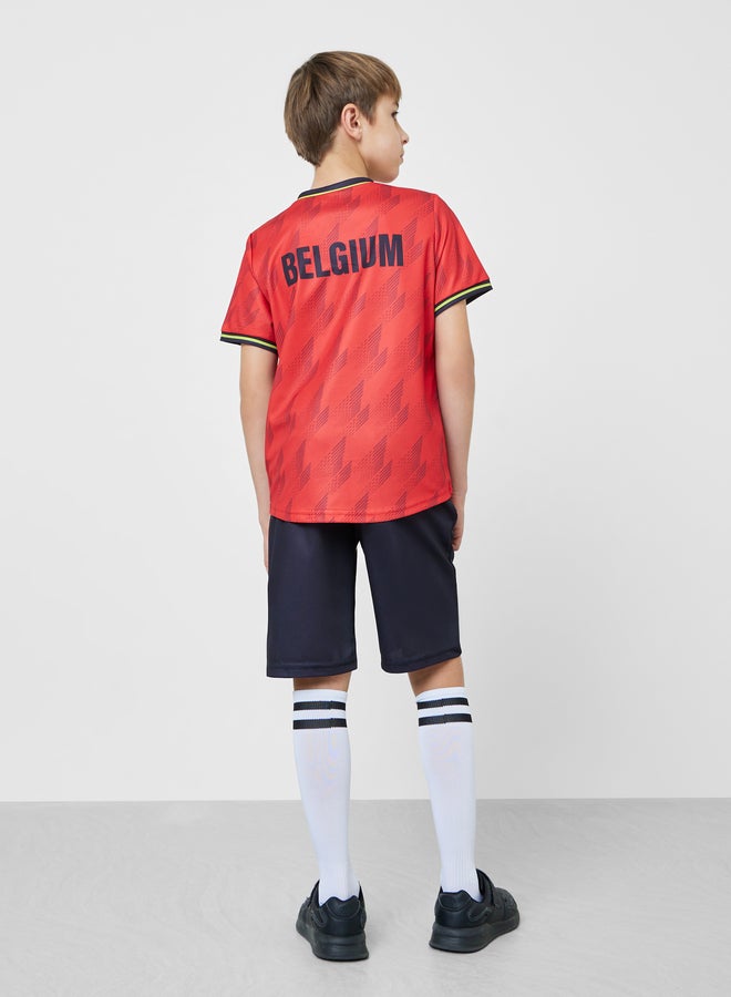 Styli Teens Belgium Print Jersey T-Shirt and Shorts FIFA Football Set - Image 3