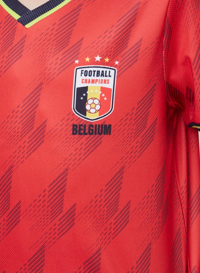 Styli Teens Belgium Print Jersey T-Shirt and Shorts FIFA Football Set - Image 4