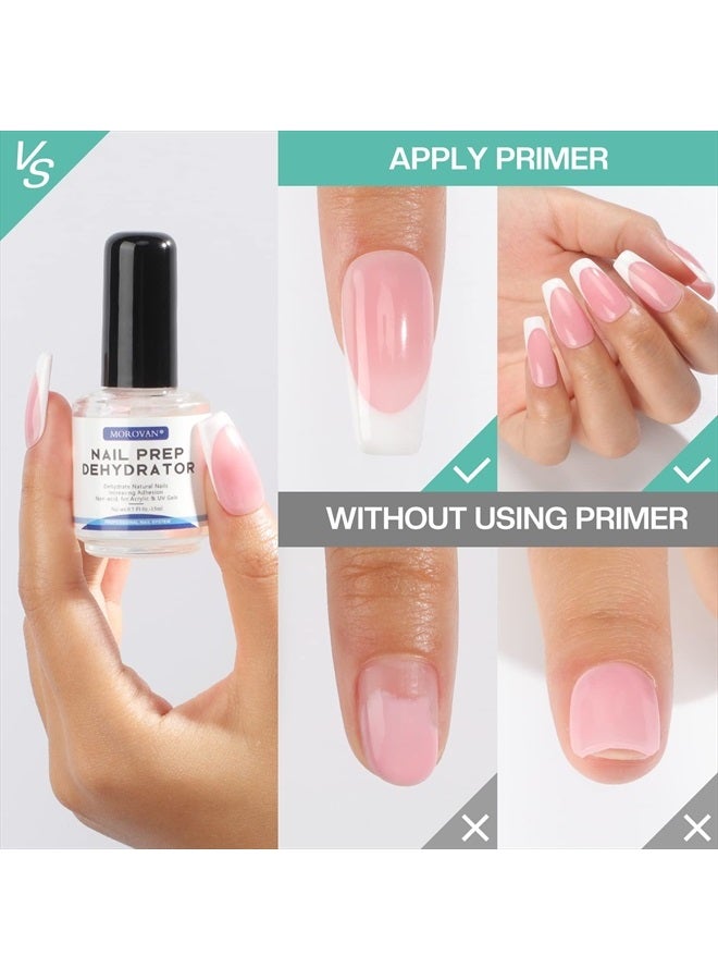 morovan Nail Prep Dehydrator and Primer: Professional Natural Nail Dehydrator and Acid-Free Primer Nail Dehydrator for Acrylic and Gel Nail Polish Nail Primer for U V Gel - Image 5