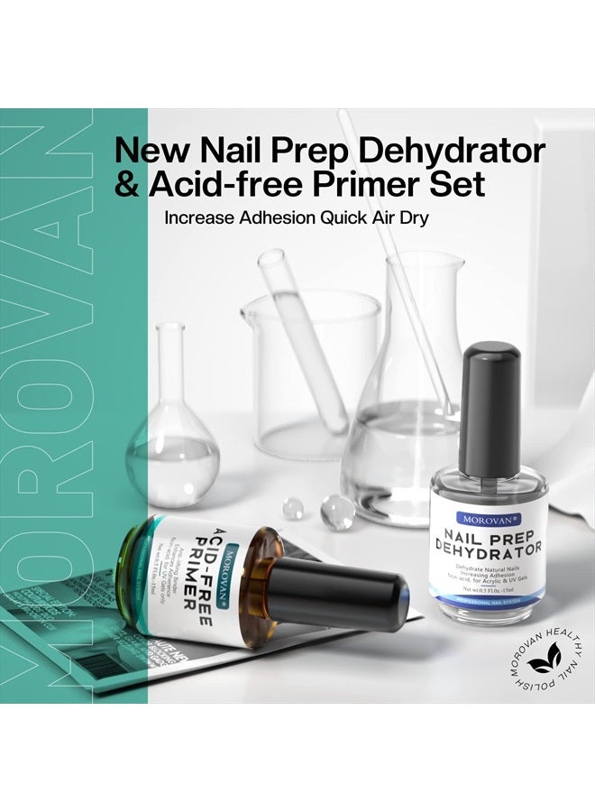 morovan Nail Prep Dehydrator and Primer: Professional Natural Nail Dehydrator and Acid-Free Primer Nail Dehydrator for Acrylic and Gel Nail Polish Nail Primer for U V Gel - Image 3