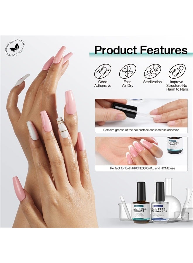 morovan Nail Prep Dehydrator and Primer: Professional Natural Nail Dehydrator and Acid-Free Primer Nail Dehydrator for Acrylic and Gel Nail Polish Nail Primer for U V Gel - Image 4