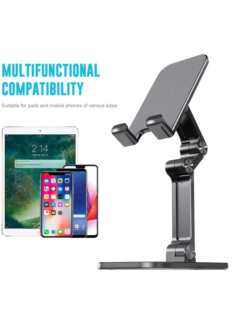 Foldable Portable Cell Phone Stand – Adjustable and Compact (Black) - Image 1