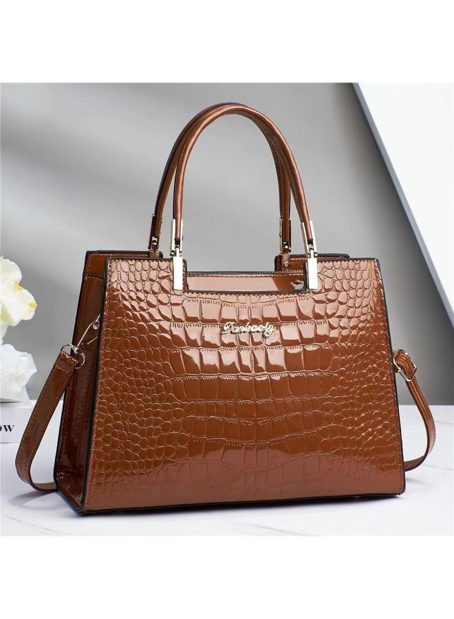 Dezia Light Luxury Crocodile Pattern Middle-aged Women's Bag New Style Elegant Women's Bag Mother's One-shoulder Handbag For Women - Image 1