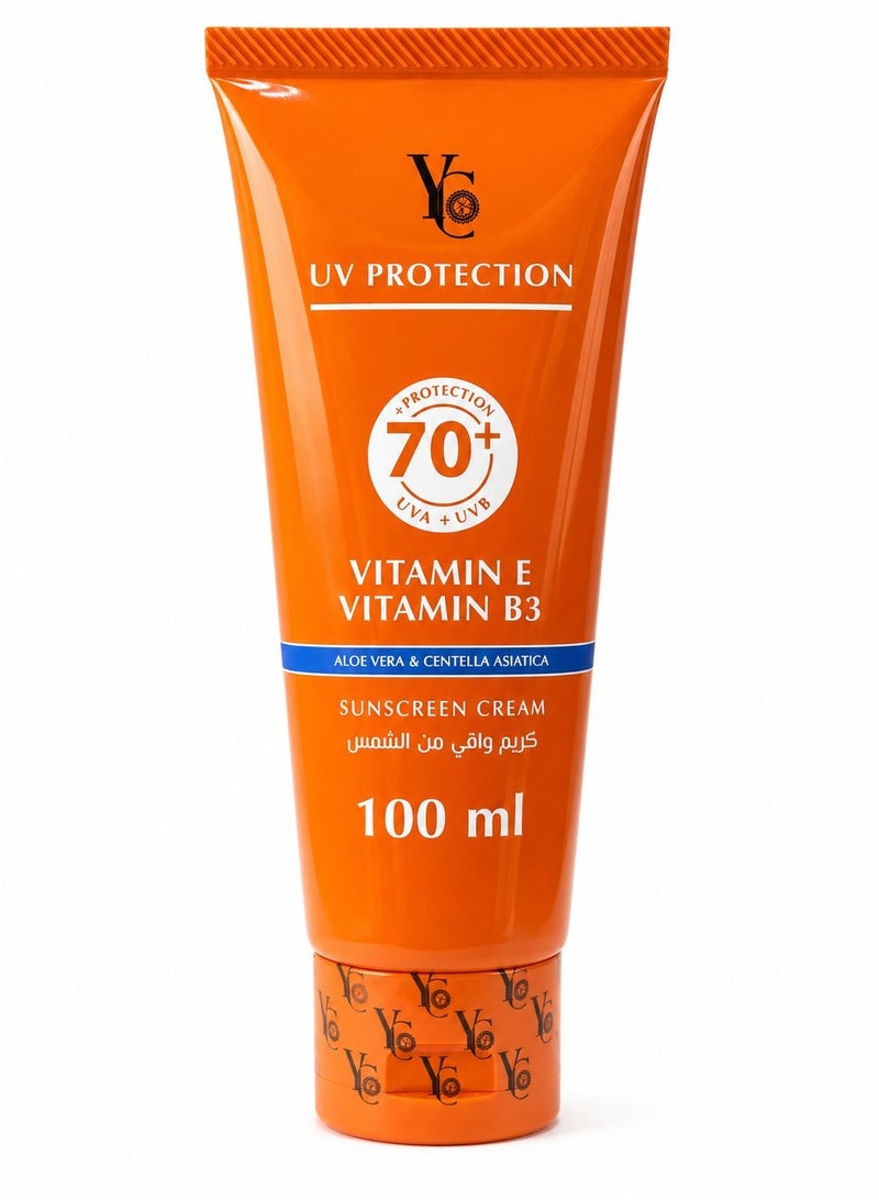 Sunscreen Cream Aloe Vera And Centella Asiatica UV Protection +70 - 100 ml