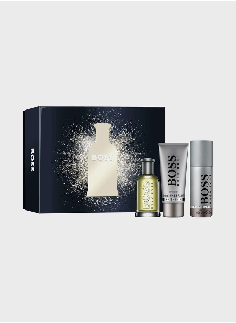 BOSS Bottled Gift Set - EDT 100ml, Shower Gel 100ml & Deodorant Spray 150ml, Savings 30%