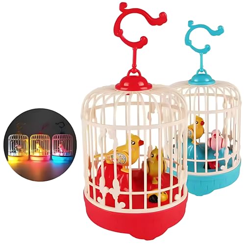 Crackles Voice-Activated Bird Toy in Cage – Interactive Musical Pet Bird for Kids & Toddlers – Talking & Singing Electronic Toy with Motion, Lights & Sounds – Fun & Educational (Multicolor) - Image 3