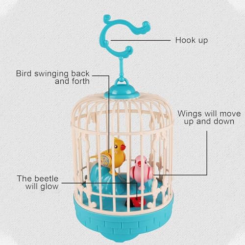 Crackles Voice-Activated Bird Toy in Cage – Interactive Musical Pet Bird for Kids & Toddlers – Talking & Singing Electronic Toy with Motion, Lights & Sounds – Fun & Educational (Multicolor) - Image 5