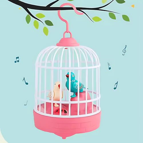 Crackles Voice-Activated Bird Toy in Cage – Interactive Musical Pet Bird for Kids & Toddlers – Talking & Singing Electronic Toy with Motion, Lights & Sounds – Fun & Educational (Multicolor) - Image 4