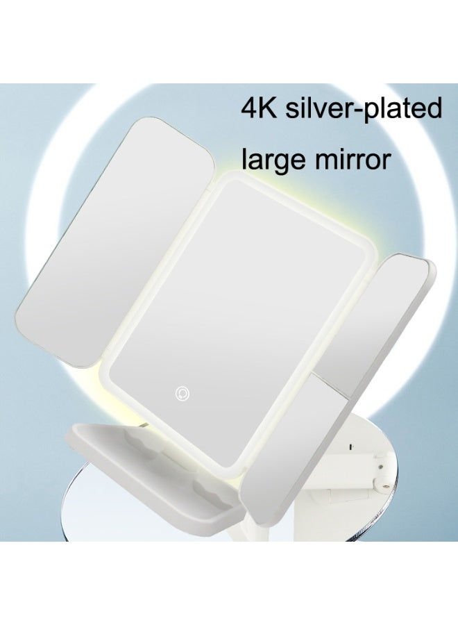 REBENUO Illuminate Pro Tri-Fold Makeup Mirror – 52 LED Lights, Touch Screen, and 5X Magnification for Flawless Beauty - Image 3