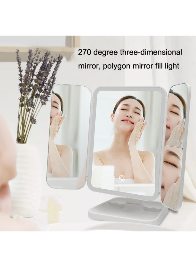 REBENUO Illuminate Pro Tri-Fold Makeup Mirror – 52 LED Lights, Touch Screen, and 5X Magnification for Flawless Beauty - Image 2