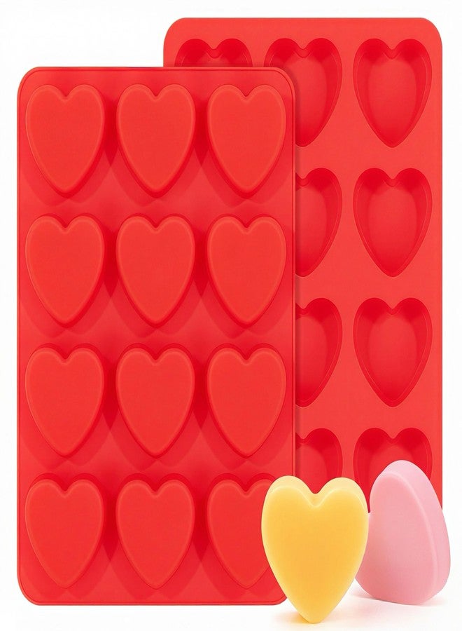 Ahorasky Heart Shaped Cake Pans - 2Pcs Silicone Hearts Mold for Baking, Non-stick and Bpa Free for Cakes, Handmade Soap, Chocolate, Jello, Candy and Candles - Image 1