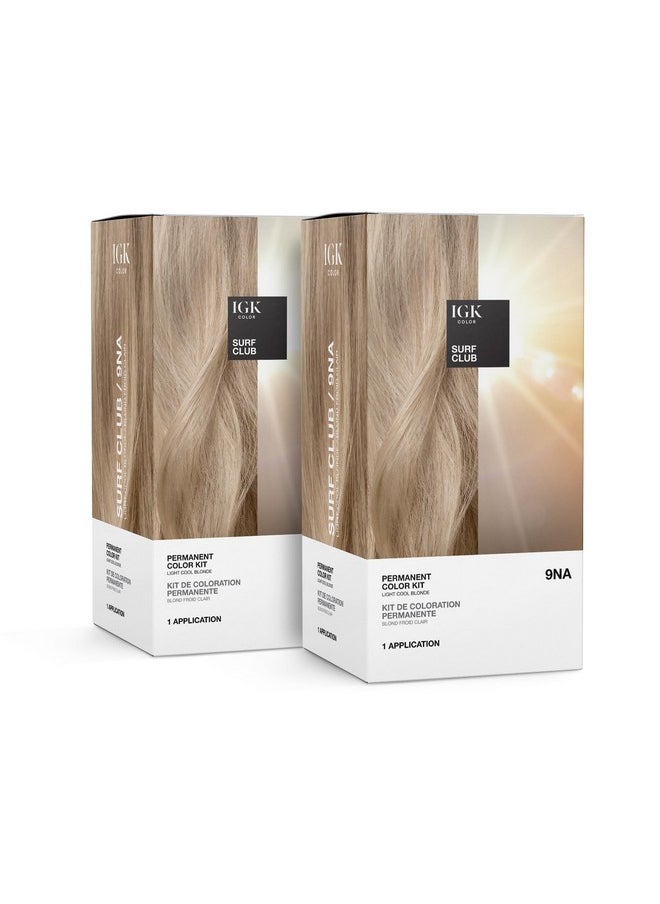 iGK Permanent Color Kit (2Pack) Surf Club Light Cool Blonde 9Na Easy Application + Strengthen + Shine Vegan + Cruelty Free + Ammonia Free  - Image 1