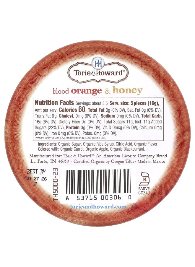 Torie & Howard Torie & Howard, Organic Hard Candy, Blood Orange & Honey, 2 oz (57 g)  - Image 2