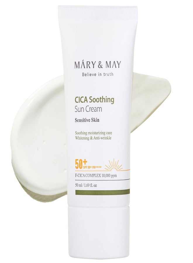 MARY & MAY [Mary&May] CICA Soothing Sun Cream SPF50+ PA++++ 1.69 Fl Oz / 50ml | Light Absorption, Non-Sticky SPF, Hydration, No White Cast, Cica Facial, Daily care | Cruelty Free, Vegan - Image 1