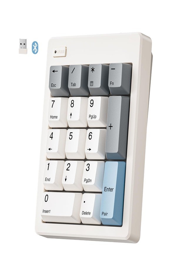 Kisnt FD17 Wireless Mechanical Number Pad, Bluetooth 5.0& 2.4G Dual Mode Numeric Keypad, 17 Keys Hot Swappable Numpad with PBT Keycaps for Laptop/PC/TKL Keyboards(Beige, Linear Switch) - Image 1