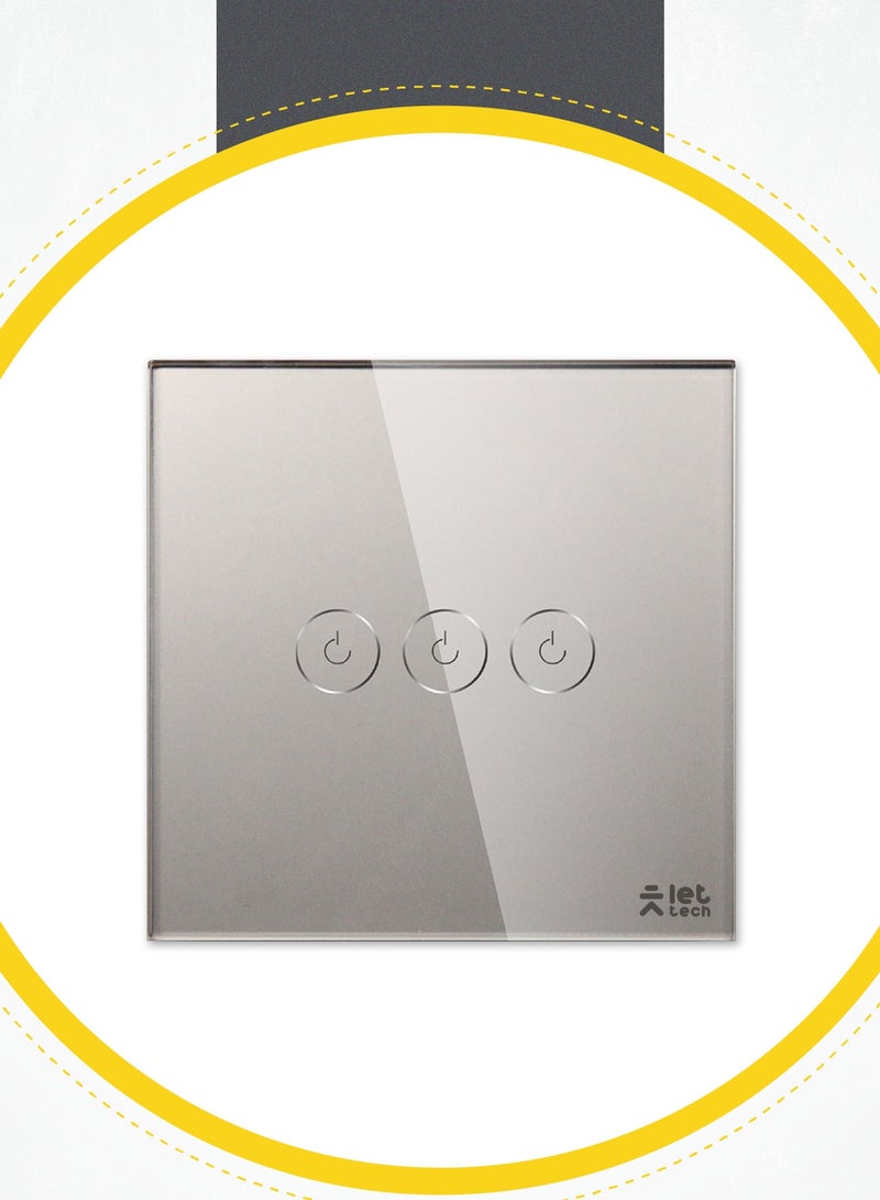 دع التقنية مفتاح إنارة ذكي واي فاي ثلاثى - رمادى - Image 1