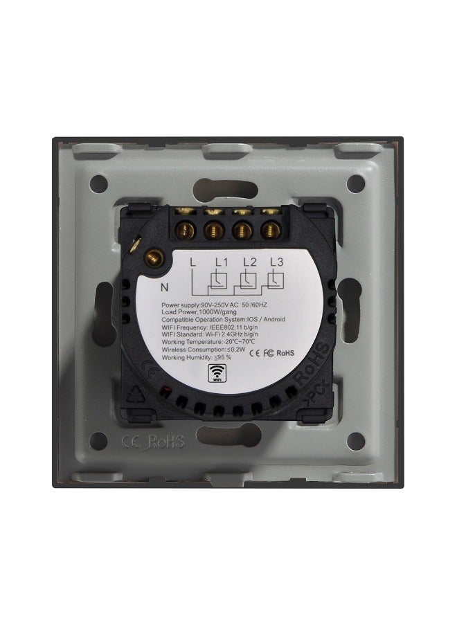 دع التقنية مفتاح إنارة ذكي واي فاي ثلاثى - رمادى - Image 5