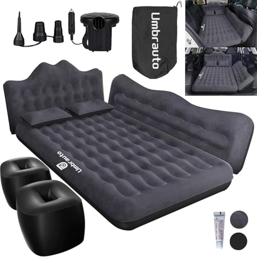 Umbrauto Truck Air Mattress Back Seat| Inflatable Car Camping Mattress Bed for Back Seat, SUV Blow Up Rear Seat Sleeping AirBed for Van Travel with Pump & Pillows - Image 1