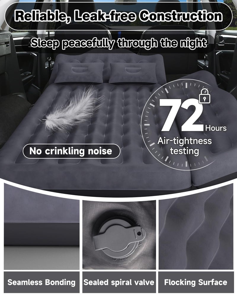 Umbrauto Truck Air Mattress Back Seat| Inflatable Car Camping Mattress Bed for Back Seat, SUV Blow Up Rear Seat Sleeping AirBed for Van Travel with Pump & Pillows - Image 4
