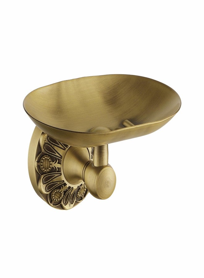 Lucyound Brass Shower Soap Holder Wall Mount, Vintage Bar Soap Dish with Drain, Self Draining Soap Tray for Bathroom Decorative, Antique Gold, Oval - Image 1