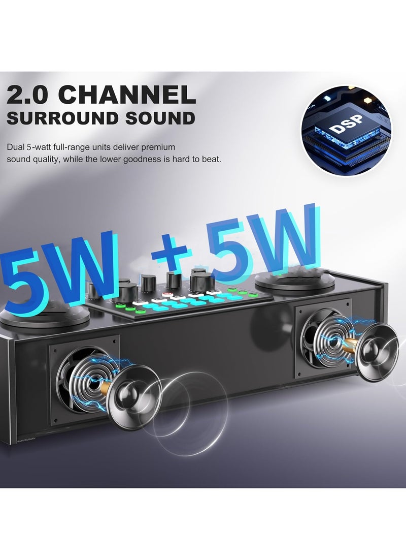 ET-LIFE Karaoke Machine for TV, Mini Sound Bar Bluetooth Speaker with 2 Wireless Microphones for TV, Karaoke System with LED Lights for Home/Party/Outdoor  - Image 3