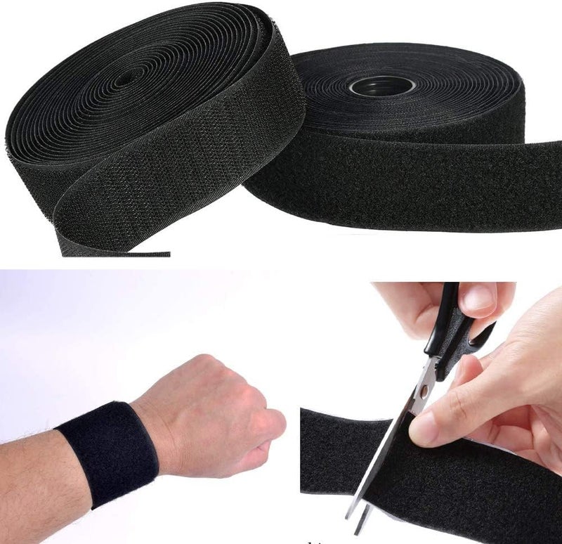 Lifekrafts LifeKrafts Non-Adhesive Hook & Non-Adhesive Loop Tape | (2M*50mm Hook & Loop Tape, Black Color)|No Glue, Non-Adhesive Sticky Back, Fabric Fastener Interlocking Tape for Sewing Crafts, DIY, Clothes, Shoes, etc.  - Image 4