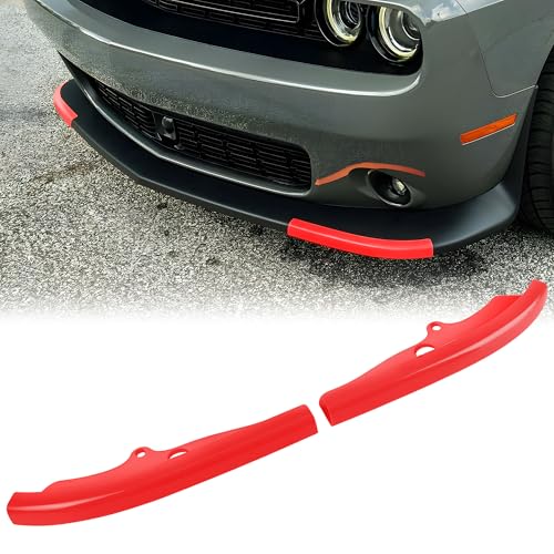 TENGBASE Front Bumper Lip Splitter Cover, for 2015-2023 Dodge Challenger Scat Pack R/T GT SRT, 2 PCS, Red - Image 1