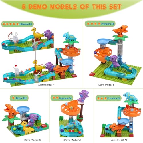 COUOMOXA Dinosaur Marble Run Building for Kids 3 4 5 6 7 8 Years Old Kids Dinosaur Building Blocks Toys Preschool Montessori Game Compatible with Major Brands for Boys Girls - Image 5