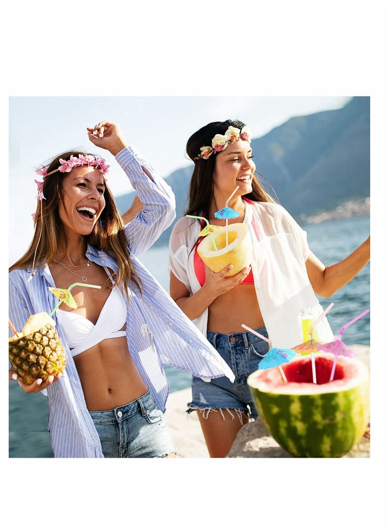 كاست ويف مصاصات شرب هاواي ، ماصة شرب بمظلة 50 قطعة ، شراب مظلة ورقية صغيرة فاخرة رائعة متعددة الألوان  - Image 5