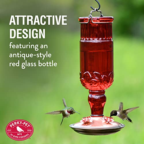Perky-Pet 8119-2 Red Antique Bottle Hummingbird Feeder Large - Image 2