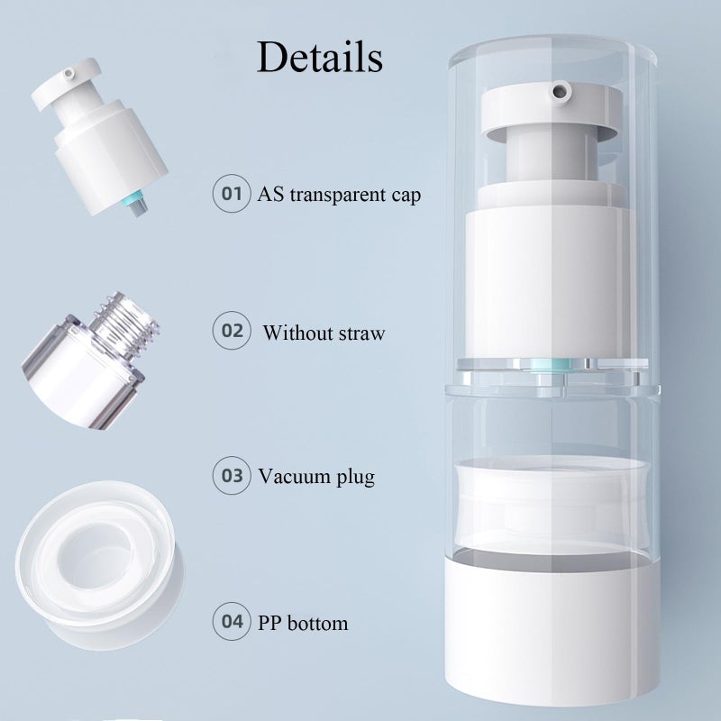 Qeuly 3 Pack Airless Pump Bottles 0.5 oz Travel Size Pump Bottle Lotion Container Refillable Cosmetic Pump Dispensers for Foundation Moisturizer Shampoo Toiletry (SN-15) - Image 2