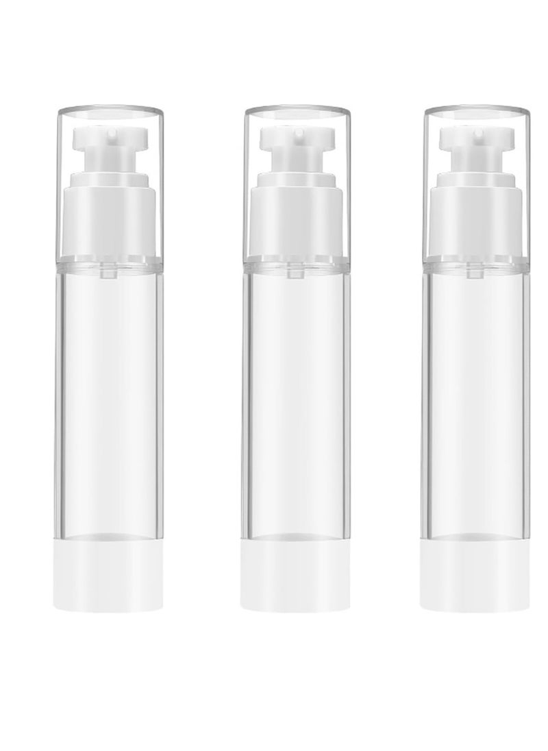 Qeuly Qeuly 3 Pack Airless Pump Bottles 0.5 oz Travel Size Pump Bottle Lotion Container Refillable Cosmetic Pump Dispensers for Foundation Moisturizer Shampoo Toiletry (SN-15)  - Image 1