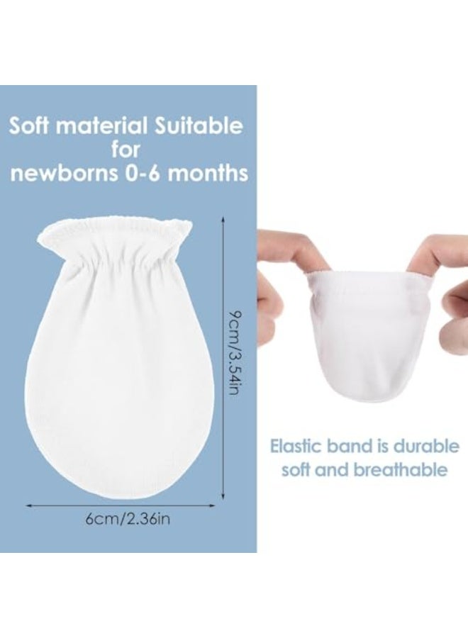 Newborn Gloves, 6 Pairs No Scratch Cotton Mittens for Babies 0-6 Months, Soft Infant Hand Protection for Newborns, Comfortable Baby Essentials for Daily Care - Image 2