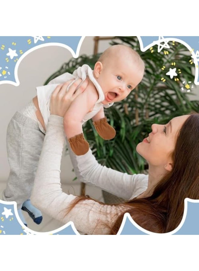 Newborn Gloves, 6 Pairs No Scratch Cotton Mittens for Babies 0-6 Months, Soft Infant Hand Protection for Newborns, Comfortable Baby Essentials for Daily Care - Image 5
