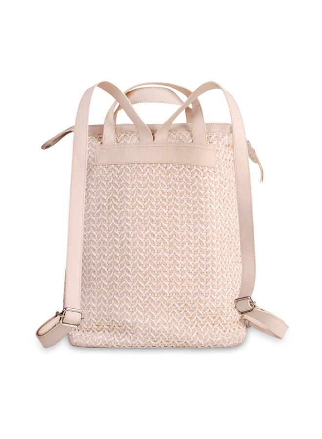 Avake Herring Weave Raffia Lightweight Sustainable Big Back Pack - Image 5