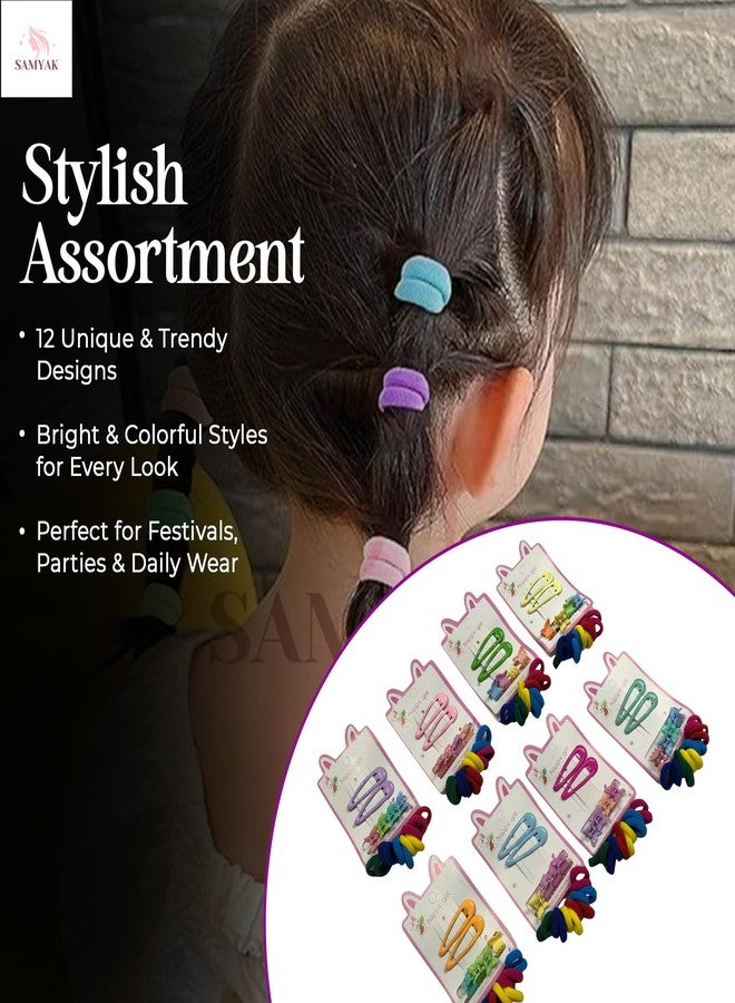 Samyak Hair Clips Combo Girls Pack Of 12 Stylish And Colorful Hair Accessories Gifts - Image 2