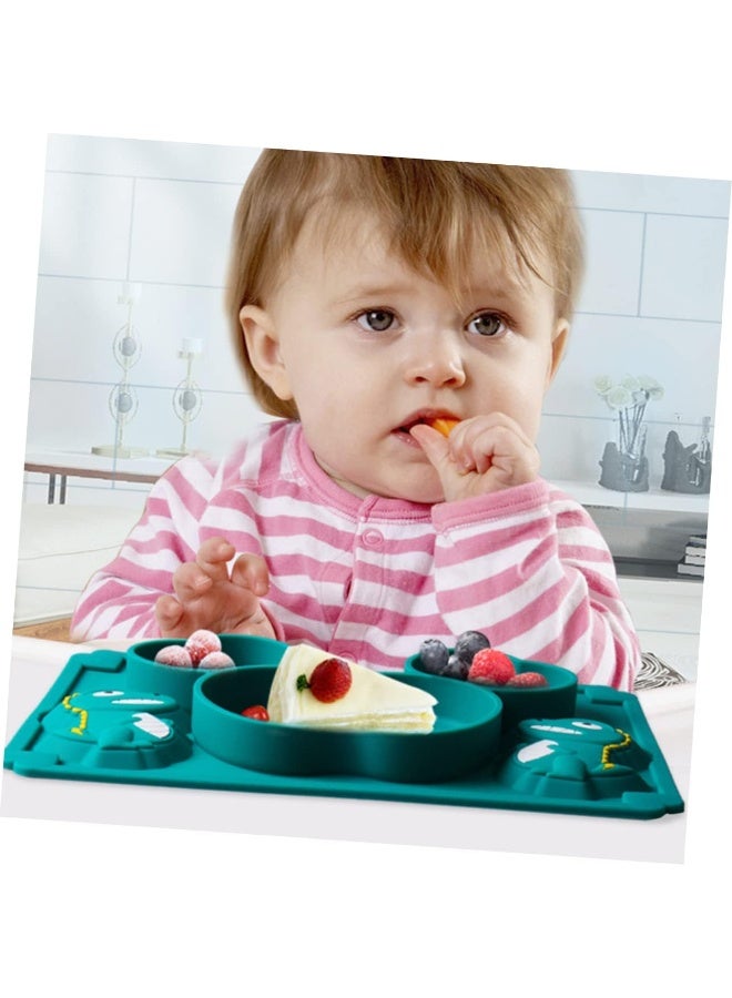 Bukela 1Set Silicone Tableware for Compartment Suction Bowl Spoon Fork Set Durable Design for LED Weaning Nutritional Balance - Image 3