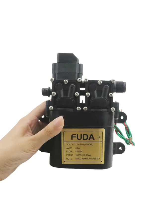 1pc Heavy Duty Dual Motor Water Pump With Built In Pressure Switch Portable Mini Electric Pump For Marine Industrial Aquarium Pool Compact Design Easy Mounting Bracket Installation Durable Construction Reliable Diaphragm - Image 2