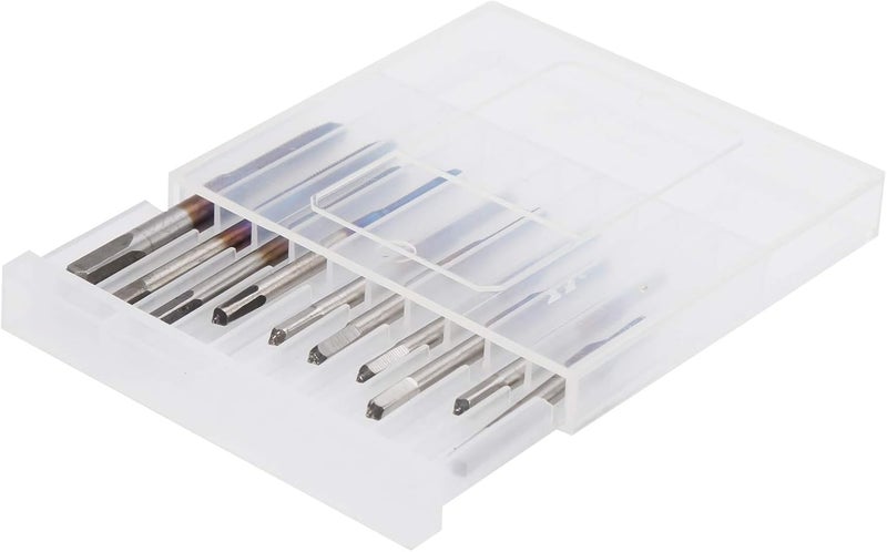 10Pcs Screw Tap Set, Straight Flute Machine Tap Kit in Tungsten Steel, M1 to M3.5 Metric Sizes for Wood Plastic Aluminum, Blue Plated Thread Repair Tool - Image 2