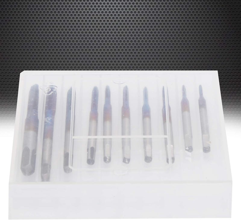 10Pcs Screw Tap Set, Straight Flute Machine Tap Kit in Tungsten Steel, M1 to M3.5 Metric Sizes for Wood Plastic Aluminum, Blue Plated Thread Repair Tool - Image 5