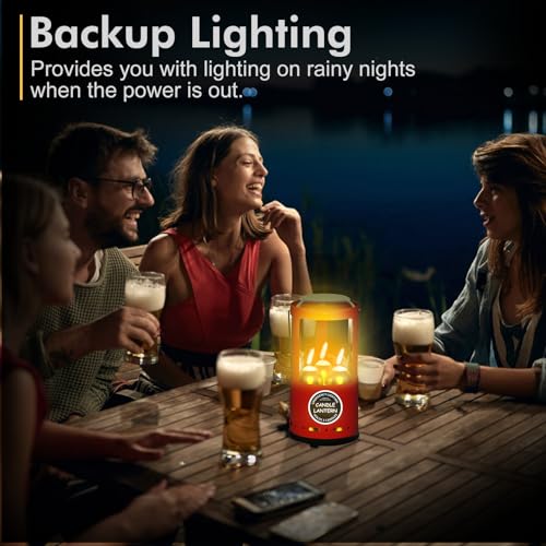 EOXHFNLC Candle Lantern, Decorative 3-Wick Emergency Candlestick Holder for Pillar Candles, Portable Red Warmer Lantern, Camping Gear for Campers Use, Hanging Handheld, NO Candles Included - Image 5