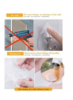 Generic Self-Adhesive Hooks, Pack Of 10. Transparent Adhesive Hooks Without Holes, Suitable For Hanging All Kitchen Utensils  - Image 4
