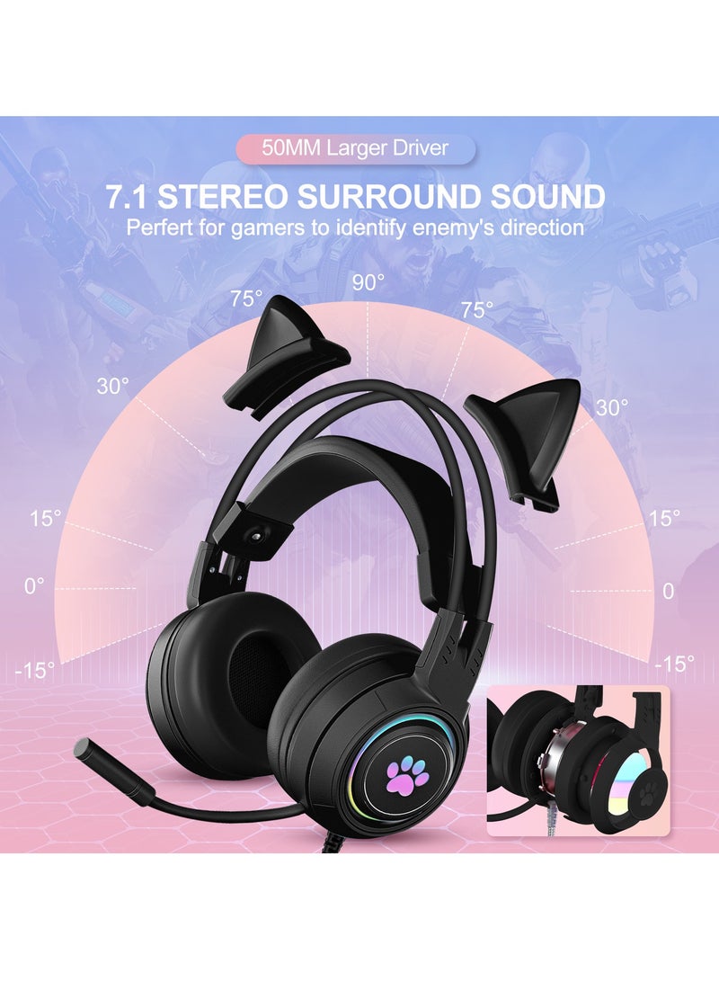 Generic SY-G25 Devil Ears Design RGB Lighting Wired Control Gaming - Image 1