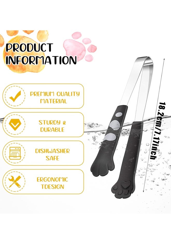 2PCS 7 Inch Stainless Steel Cat Paw Mini Food Tongs Kitchen Accessories For Snack BBQ Cooking - Image 2