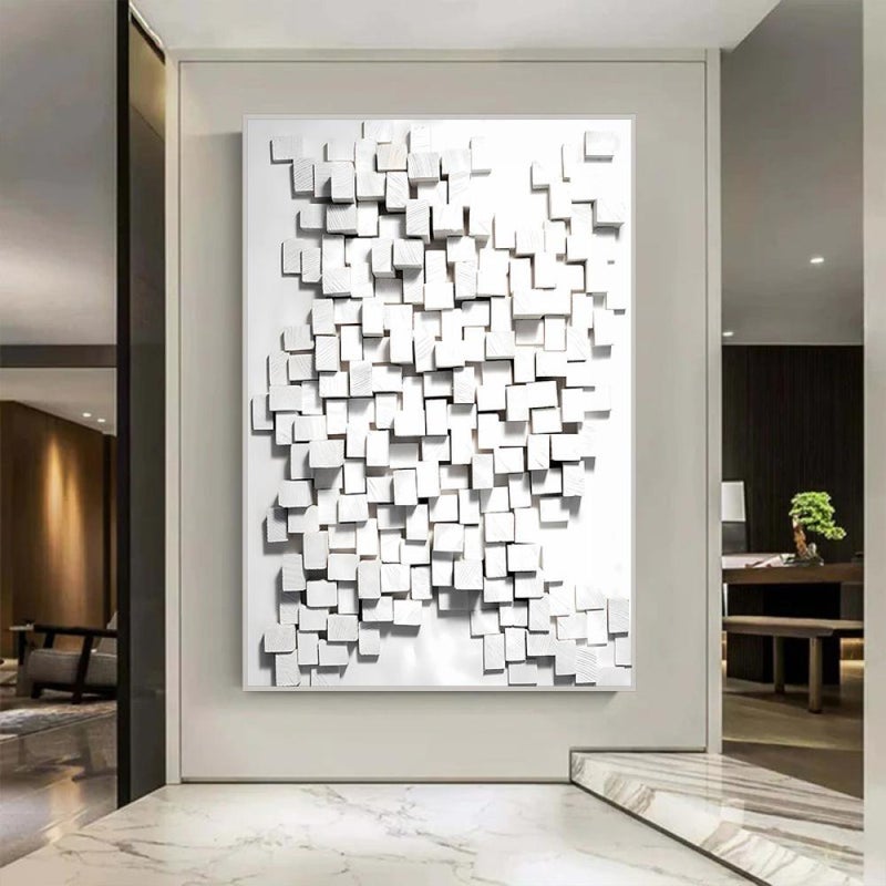 ماركتنا لوحة جداربة قماشية مطبوعة بتصميم اللوحة الجبسية مع برواز مجوف مقاس (40×60) قطعة واحدة - Image 3